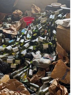 Glass bottle disposal job